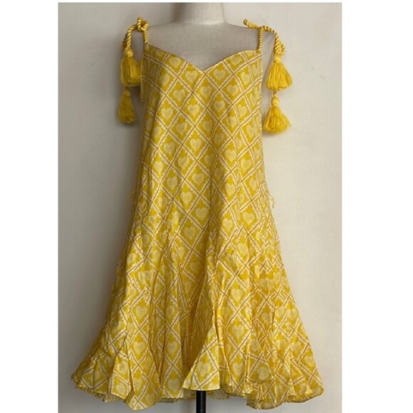 NEW RHODE CASEY SLEEVELESS MINI DRESS IN YELLOW LOCKDOWN SIZE M - Picture 3 of 8
